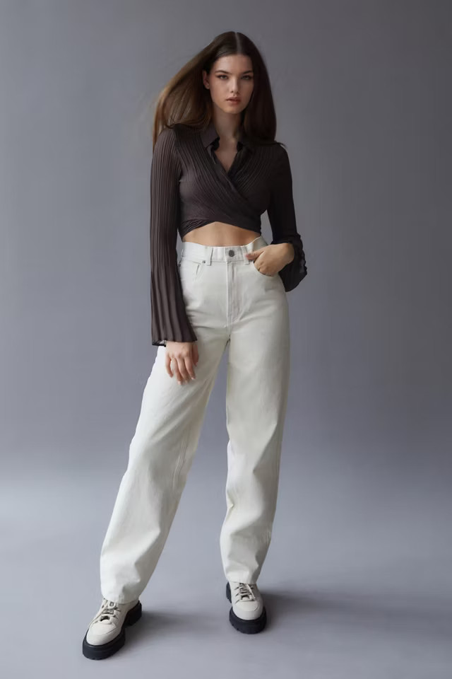 BDG High-Waisted Baggy Jean – Ivory | Urban Outfitters (US and RoW)