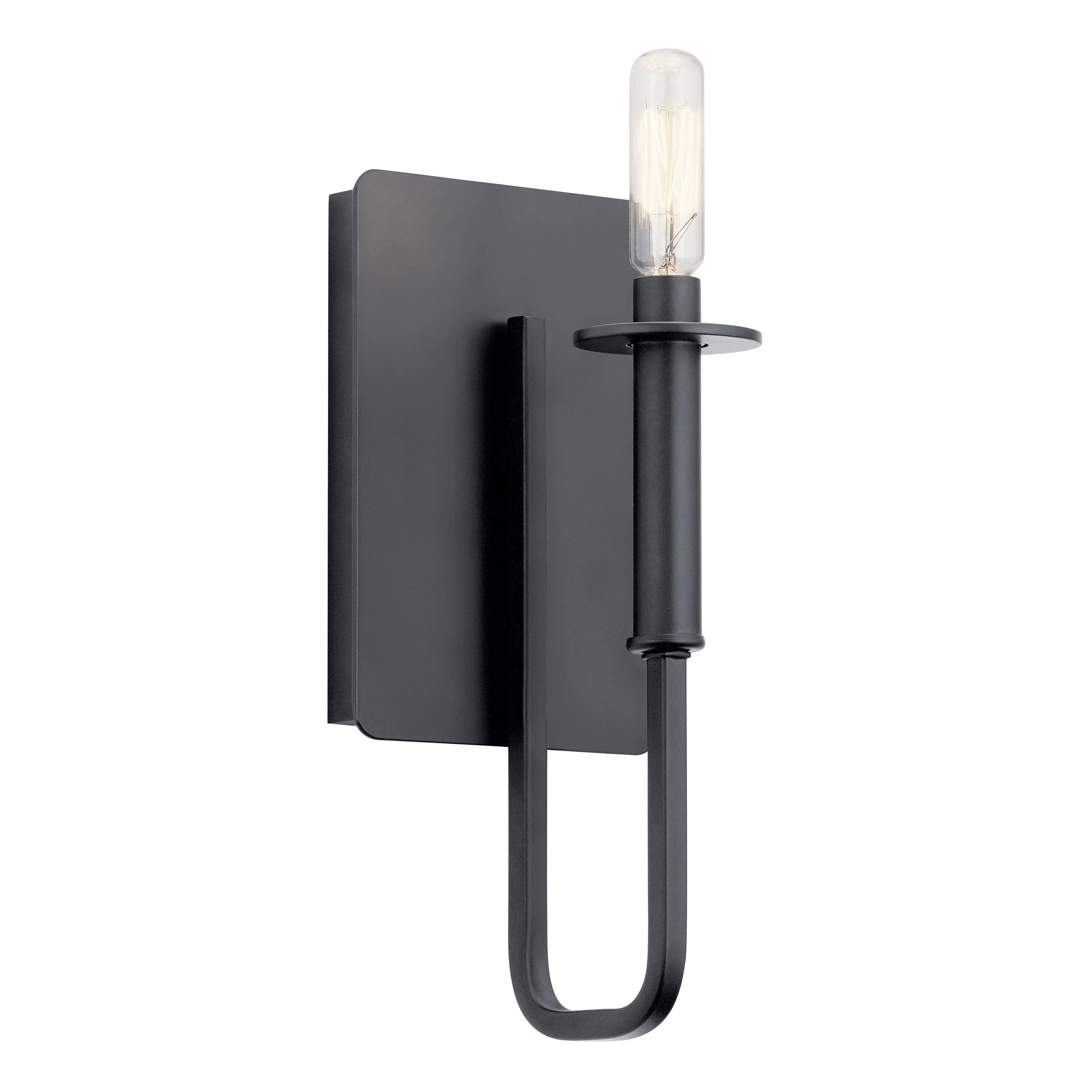 Alden 5-in W 1-Light Black Mid-Century Wall Sconce | Lowe's