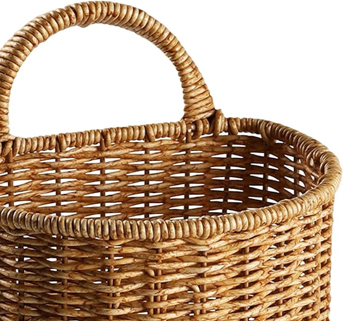 Qianly Wall Hanging Baskets Storage with Handle Washable Decorative Basket Woven Wall Basket Kitc... | Amazon (US)