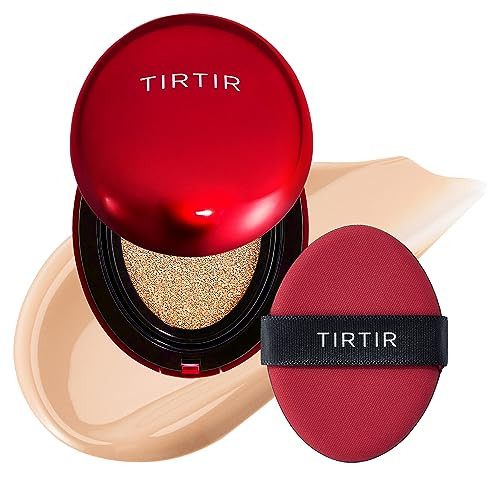 TIRTIR Mask Fit Red Cushion Foundation | Japan's No.1 Choice for Glass skin, Long-Lasting, Lightweight, Buildable Coverage, Radiant Semi-Matte Finish, All Skin Types, Korean Cushion Foundation, #21N Ivory, 18 gram (Pack of 1) | Amazon (CA)