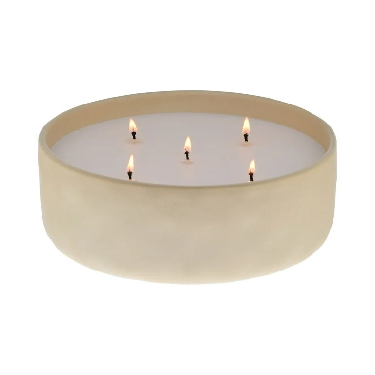 Home Decor Collection Salted Coconut & Mahogany Scented 5-Wick 43.7oz Glazed Ceramic Candle | Walmart (US)