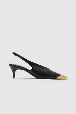 Nelly Slingback Metal Toe - Black | Anine Bing