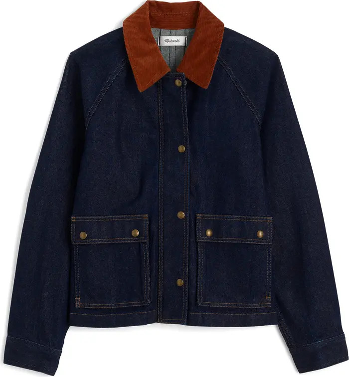 Madewell Corduroy Collar Denim Barn Jacket | Nordstrom | Nordstrom