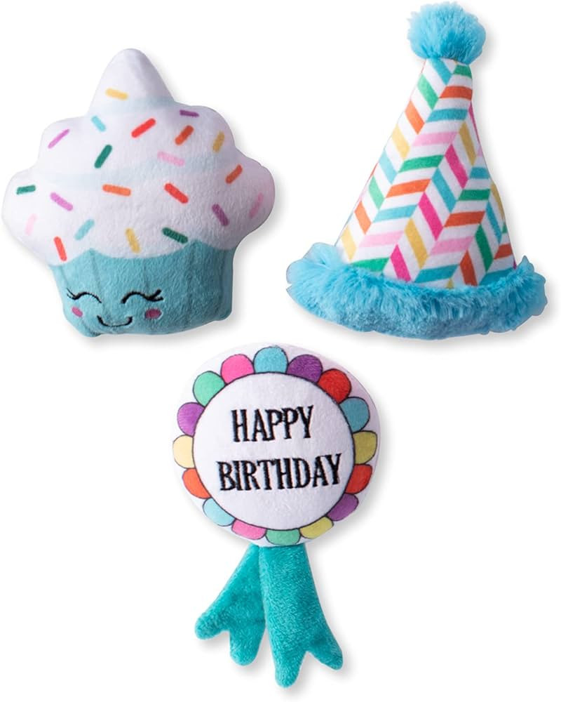 Fringe Studio Plush Dog Toy Set, Happy BARK-Day!, 3 Piece Set, for Small Dogs (289525) | Amazon (US)
