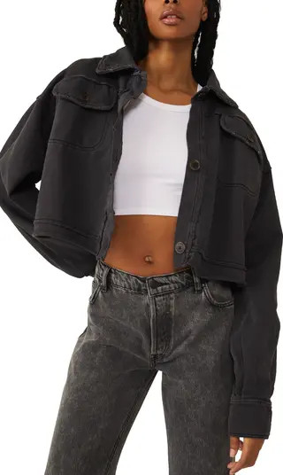 Saturday Cotton Crop Shirt Jacket | Nordstrom