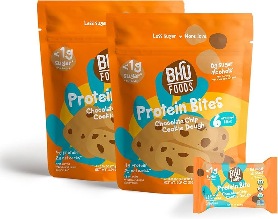 Bhu Foods Keto Bites - Chocolate Chip Cookie Dough | Organic Keto Snacks for Adults & Kids | Glut... | Amazon (US)