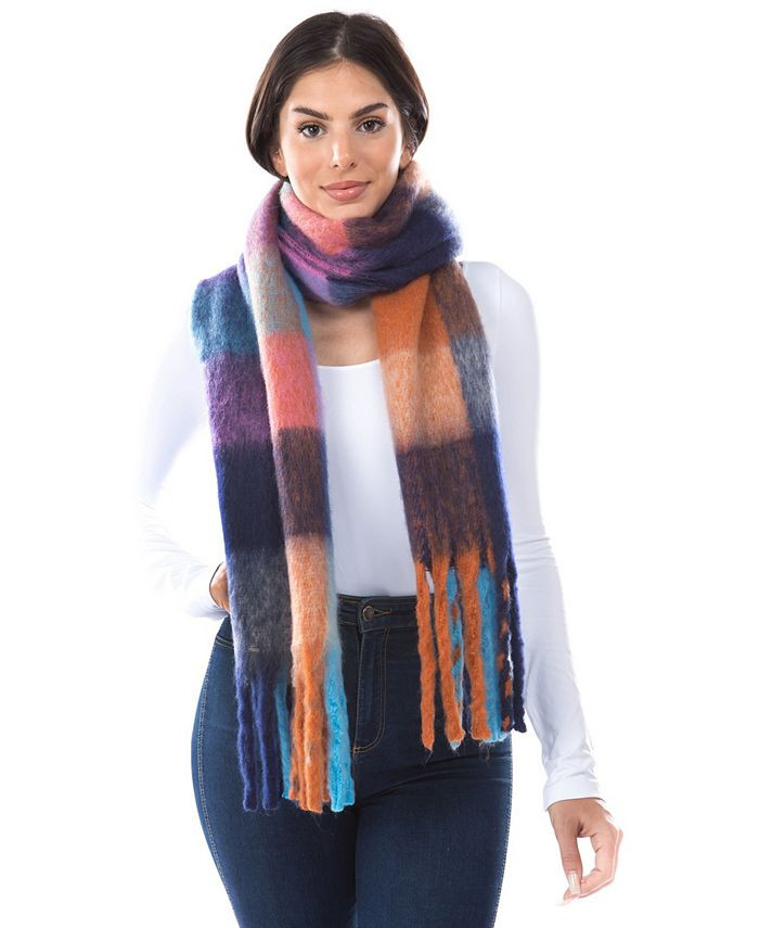 Marcus Adler Women's Plush Plaid Scarf & Reviews - Hats, Gloves & Scarves - Handbags & Accessorie... | Macys (US)