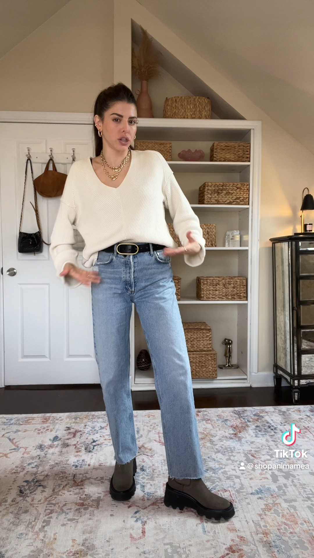 Accessories add interest to otherwise uninteresting outfits and THAT, my friends, is why I LOVE JEWELRY!!! A snowy Monday of work and errands calls for warming up a cozy, cold weather outfit with loads of gold tones. Linked black & gold belts I’m loving at a wide range of price points, too 🖤

#LTKVideo #LTKstyletip #LTKshoecrush