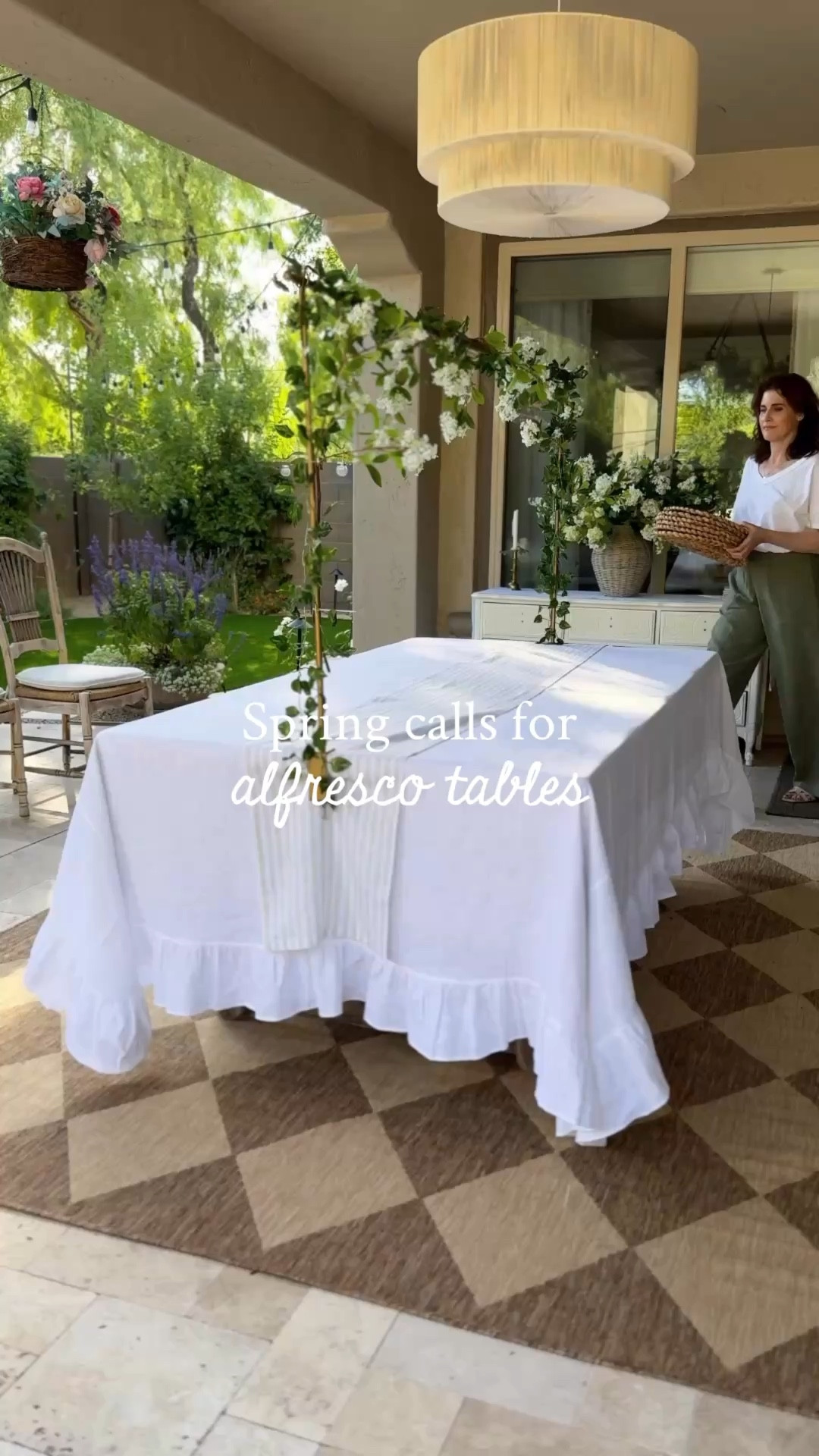 Spring = alfresco tables! 

The table rod is the best accessory to use for styling any alfresco table. Here I’ve created a simple green & white table 🍃🤍

Spring table, tablescape, table rod, spring decor 

#LTKHome