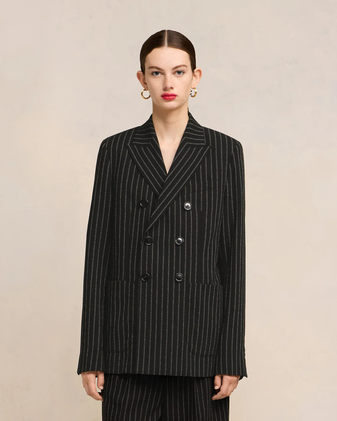 Veste Croisée Noir/Craie | AMI PARIS | AMI Paris FR