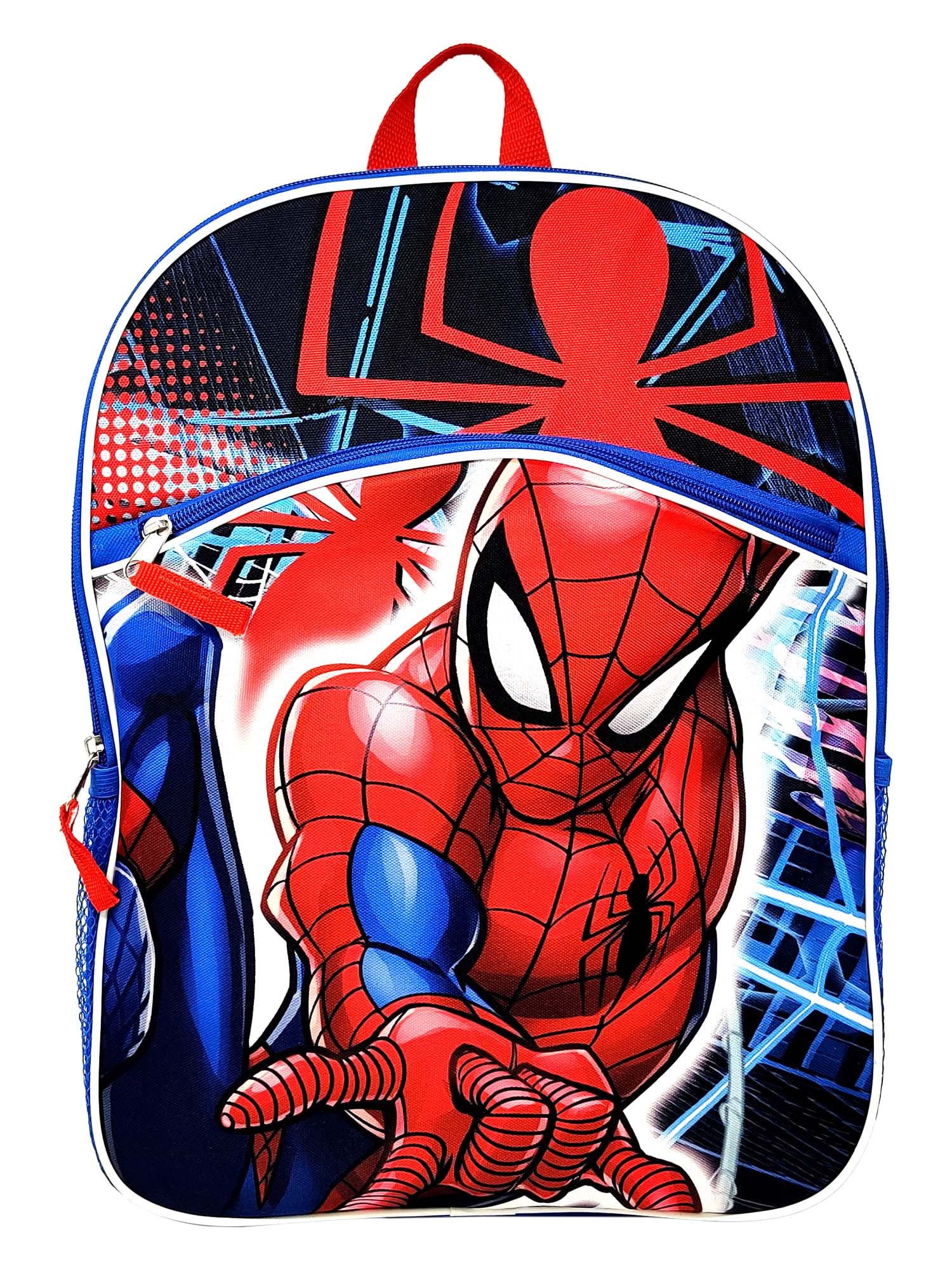 Spider-Man Backpack 16" Marvel Full Size Web Slinging Front Pocket Blue Boys - Walmart.com | Walmart (US)