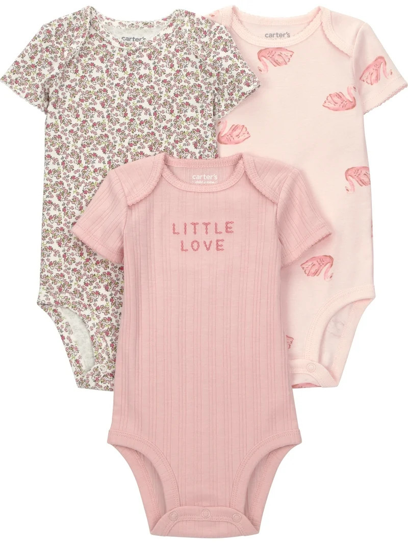 Carter's Child of Mine Baby Girl Bodysuit, 3-Pack, Sizes Preemie-18 Months | Walmart (US)
