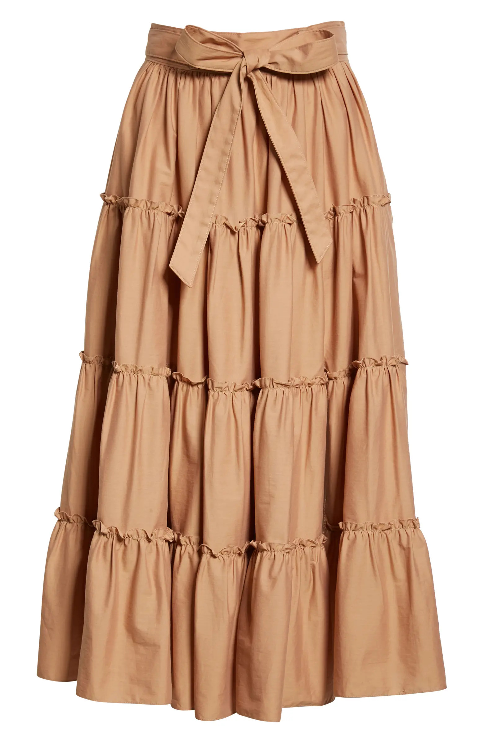 Jackie Belted Tiered Midi Skirt | Nordstrom