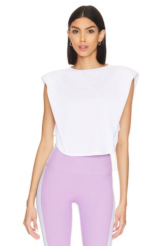 BEACH RIOT Dunes Muscle Crop Tee in White from Revolve.com | Revolve Clothing (Global)