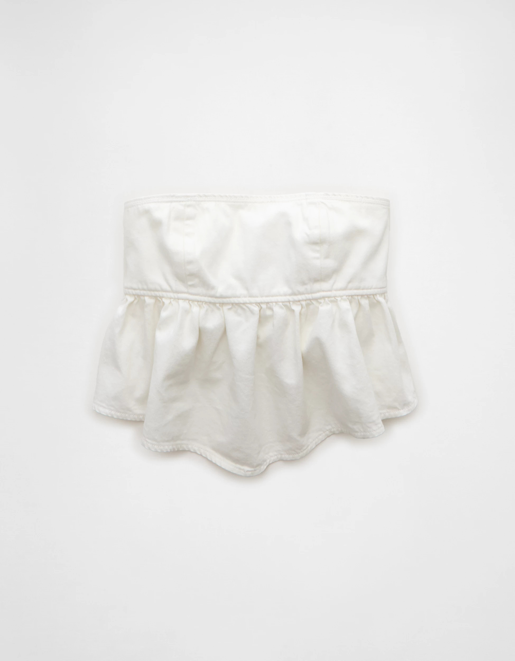 AE Denim Strapless Tie Back Babydoll Top | American Eagle Outfitters (US & CA)
