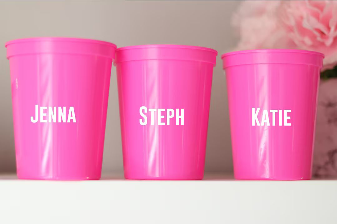 Bachelorette Party Cups With Names Bachelorette Party Favors Personalized Bachelorette Party Gift... | Etsy (US)