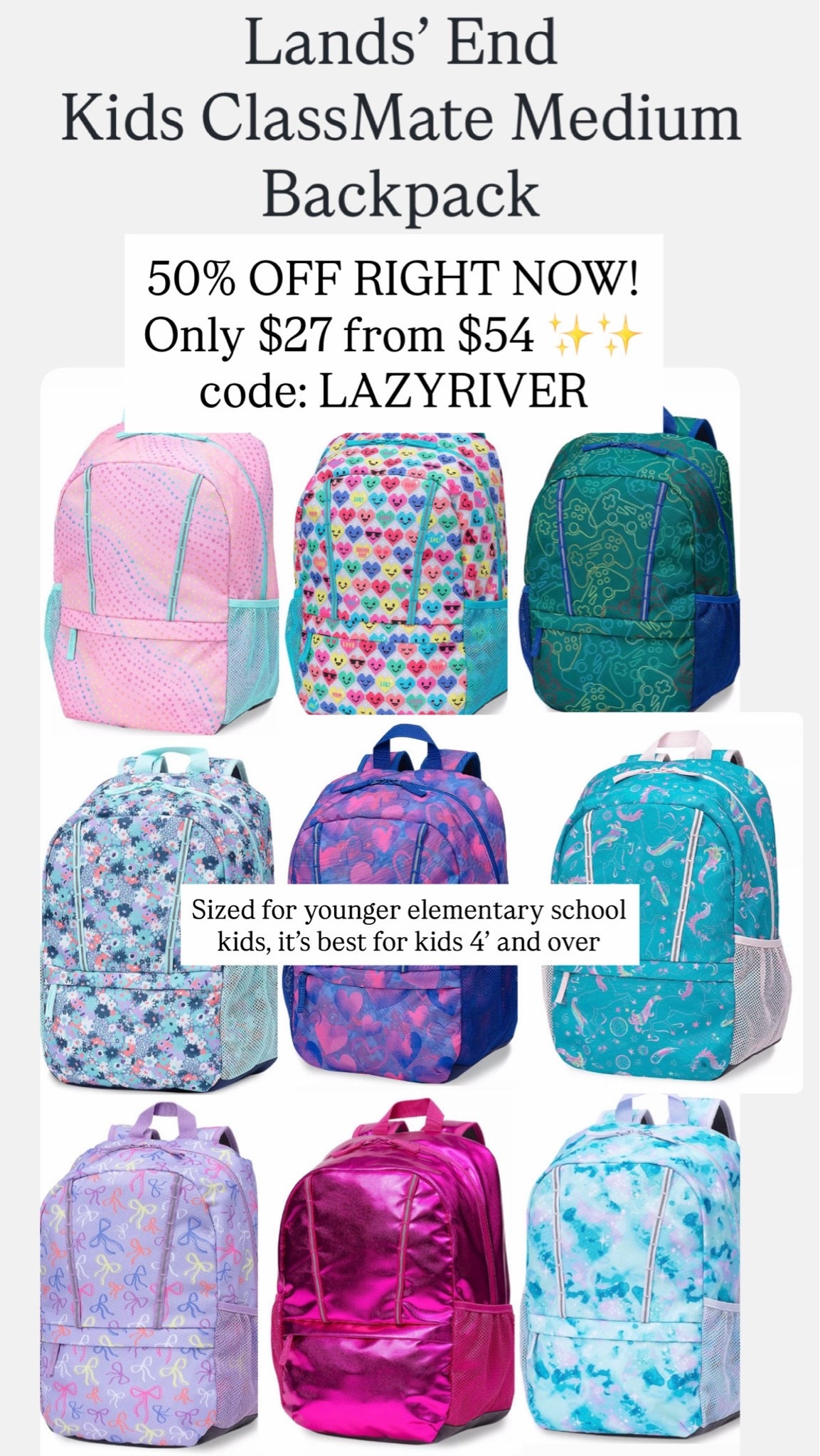 Lands’ End medium backpack is 50% off

#LTKKids #LTKSaleAlert