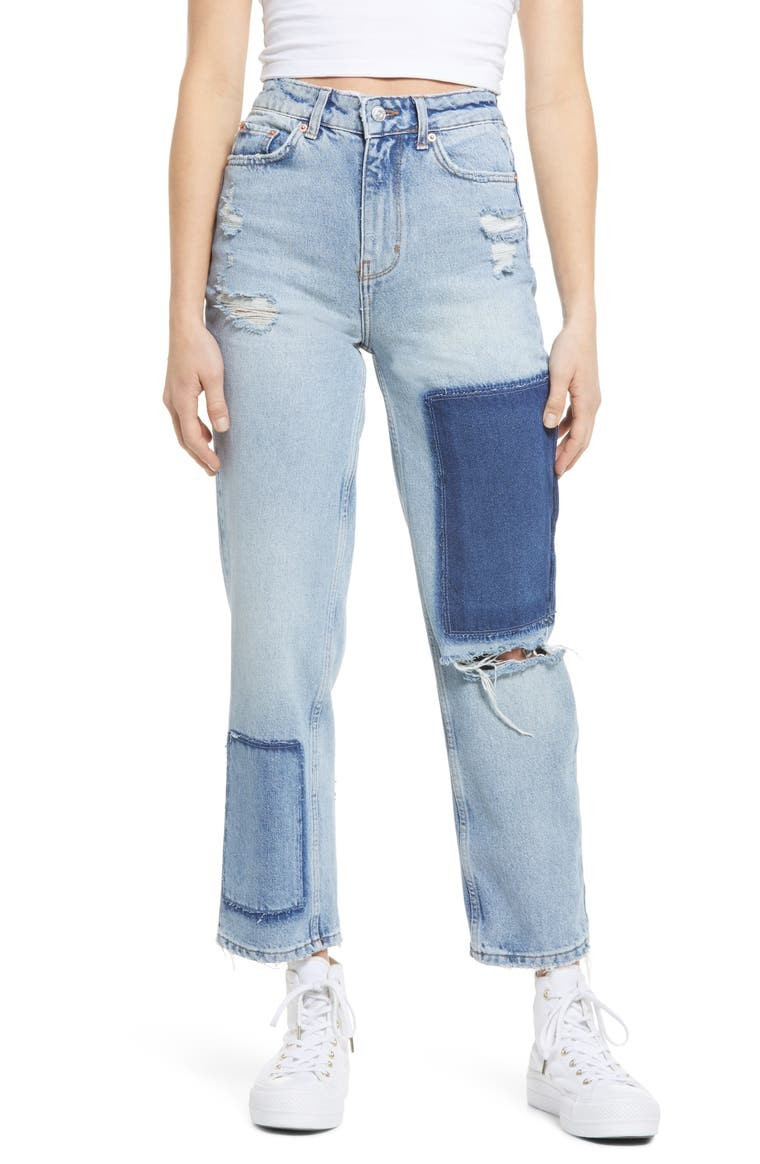 Pax High Waist Nonstretch Patchwork Jeans | Nordstrom