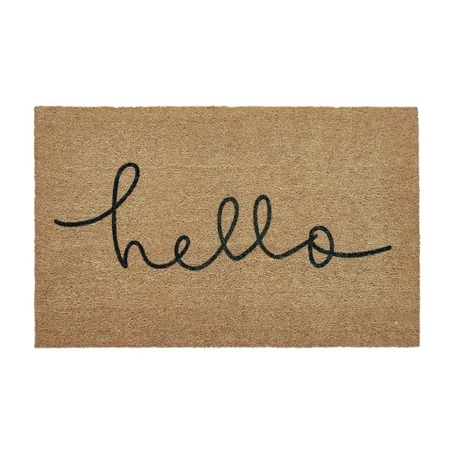 My Texas House Hello Natural/Black Coir Outdoor Welcome Doormat, 18" x 30" - Walmart.com | Walmart (US)