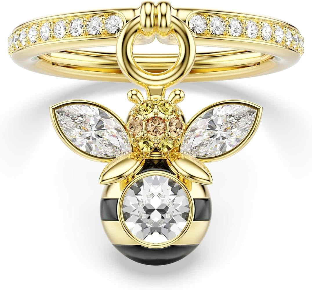 Swarovski Idyllia motif ring, Mixed cuts, Bee, Multicolored, Gold-tone plated | Amazon (US)