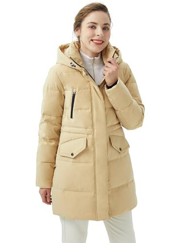 Orolay Women's Puffer Winter Down Coat Thickened Waterproof Parka Jacket with Hood Khaki XS | Amazon (US)