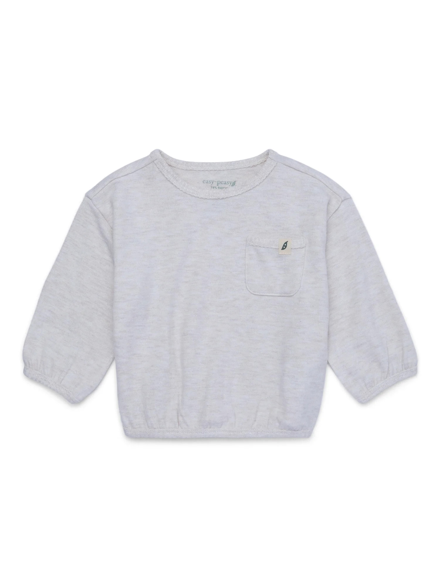 easy-peasy Baby Long Sleeve Hacci Pocket Sweatshirt, Sizes 0-24 Months | Walmart (US)