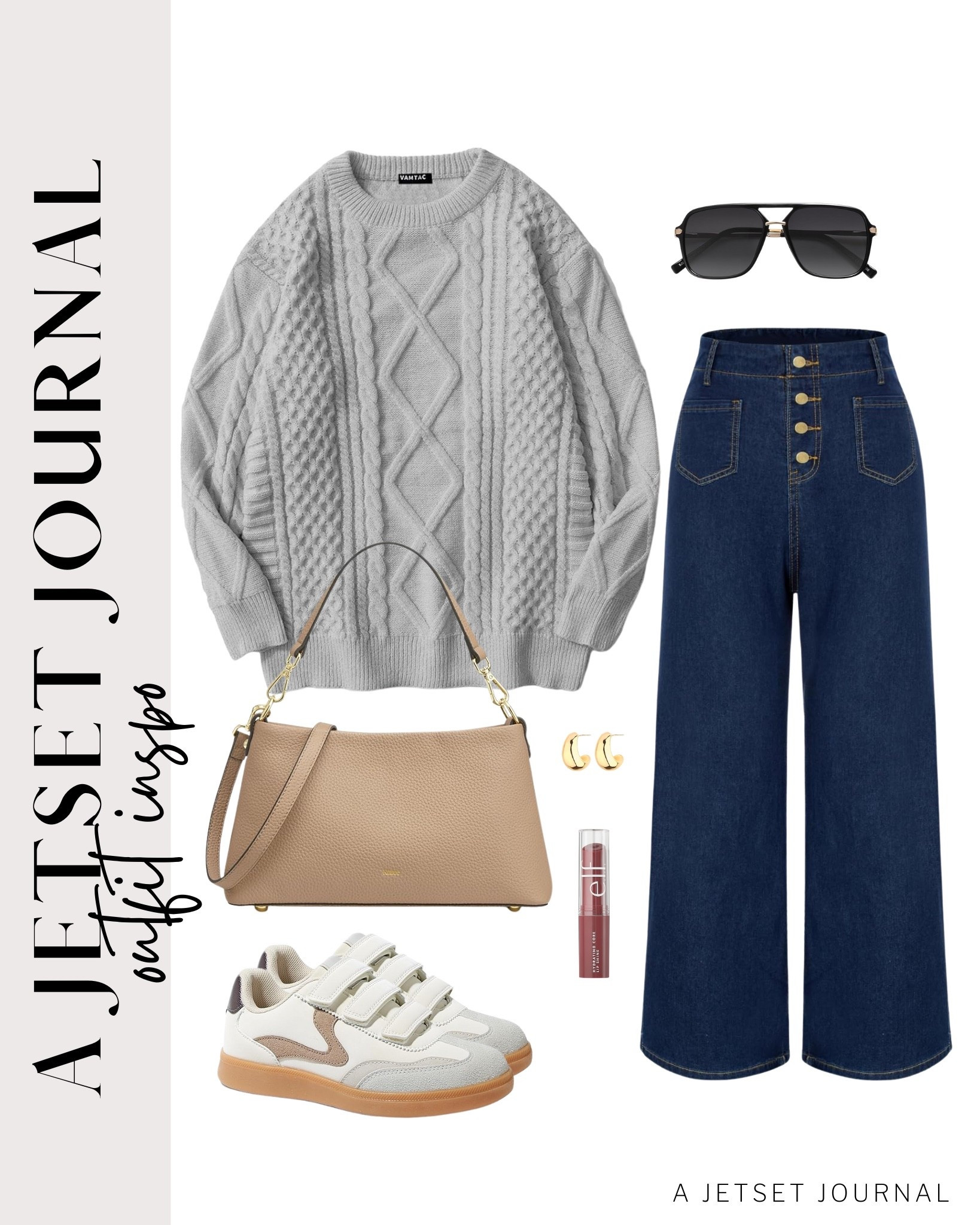 A comfy sweater with trendy denim makes this an outfit you will love for casual days!
oversized cable knit sweater, wide leg jeans, gold earrings set, trendy look, viral products, casual outfit idea, how to style, ways to style, amazon fashion, affordable style, shoe inspo, winter outfit, winter style

#LTKSeasonal #LTKU #LTKFindsUnder50