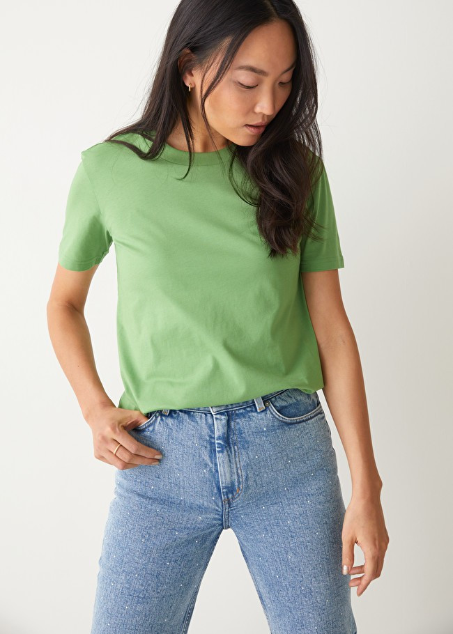 Baumwoll-T-Shirt mit Rundhalsausschnitt | & Other Stories (EU + UK)