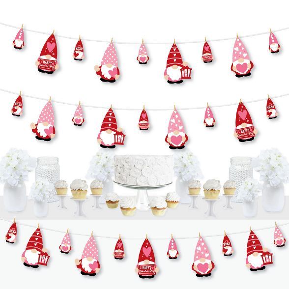 Big Dot of Happiness Valentine Gnomes - Valentine’s Day Party DIY Decorations - Clothespin Garl... | Target