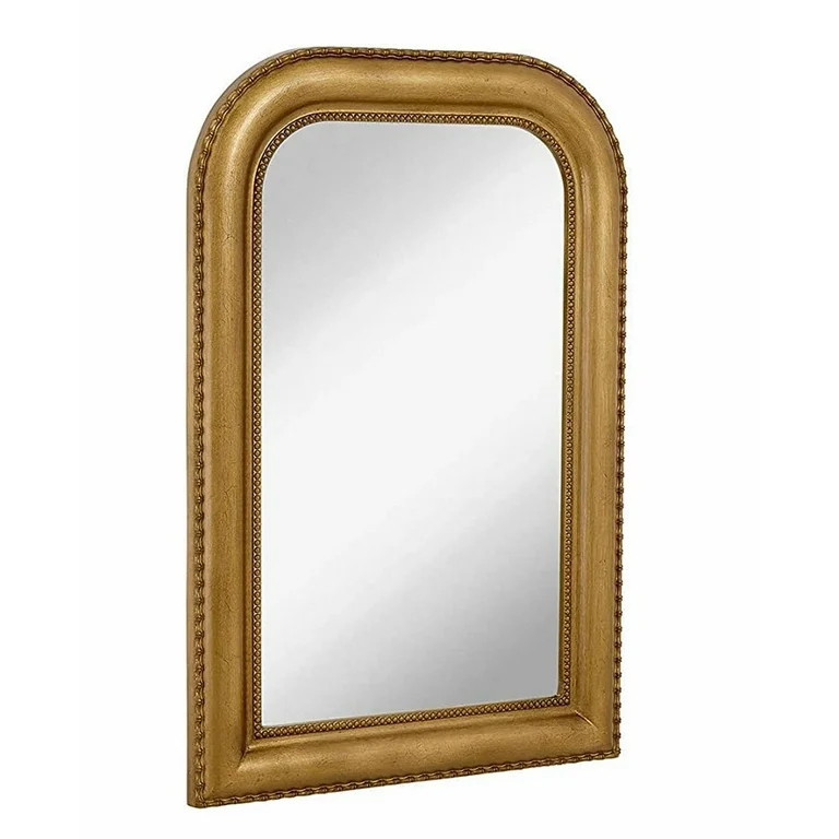 Hamilton Hills 20" x 30" Classic Gold Framed Rich Framed Top Round Corner Mirror - Thick Arched T... | Walmart (US)