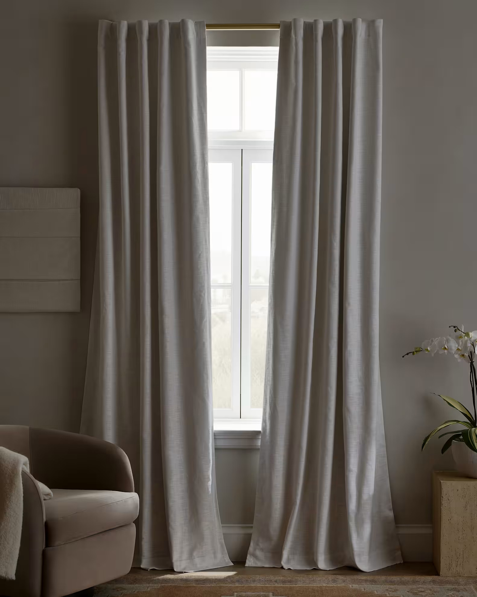 Textured Cotton True Blackout Curtain | Quince