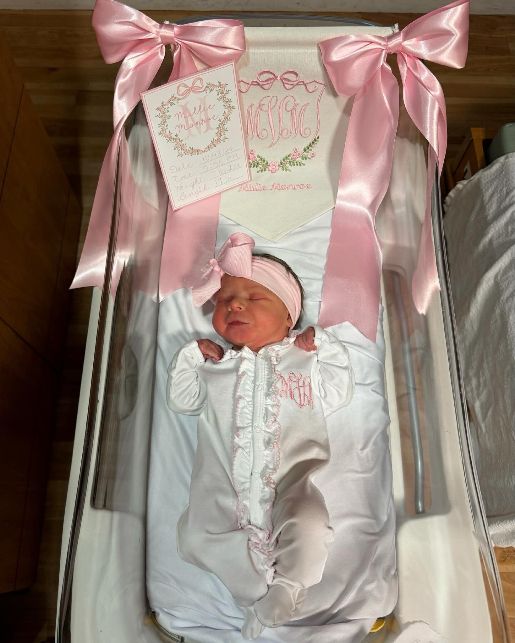 Baby girl announcement and coming home outfit 🩷 we did size newborn but could have done preemie 

#LTKStyleTip #LTKFamily #LTKBaby