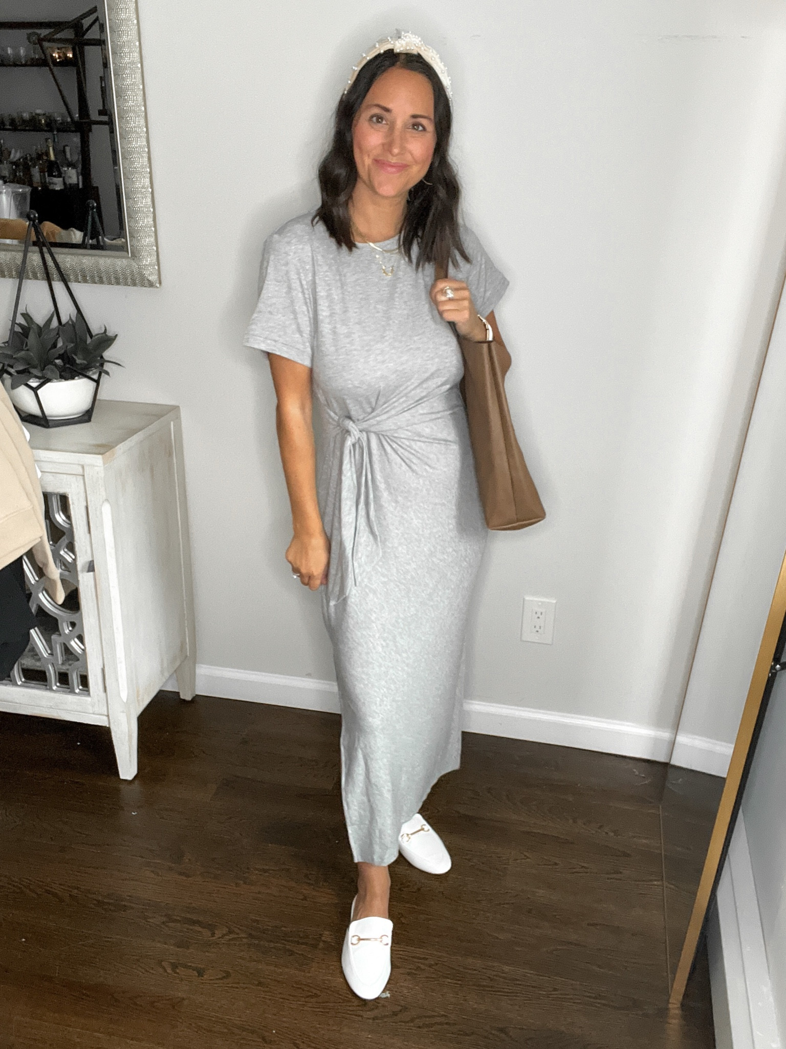 #teacheroutfit #teacherstyle #amazondress #tshirtdress 
Wearing a small in this midi T-shirt dress from Amazon! Perfect for my fellow teachers or anyone looking for a comfy dress for work! Wear it now with sandals & then layer with a cardigan, blazer or sweater in the fall! 

#LTKfindsunder50 #LTKsalealert #LTKworkwear