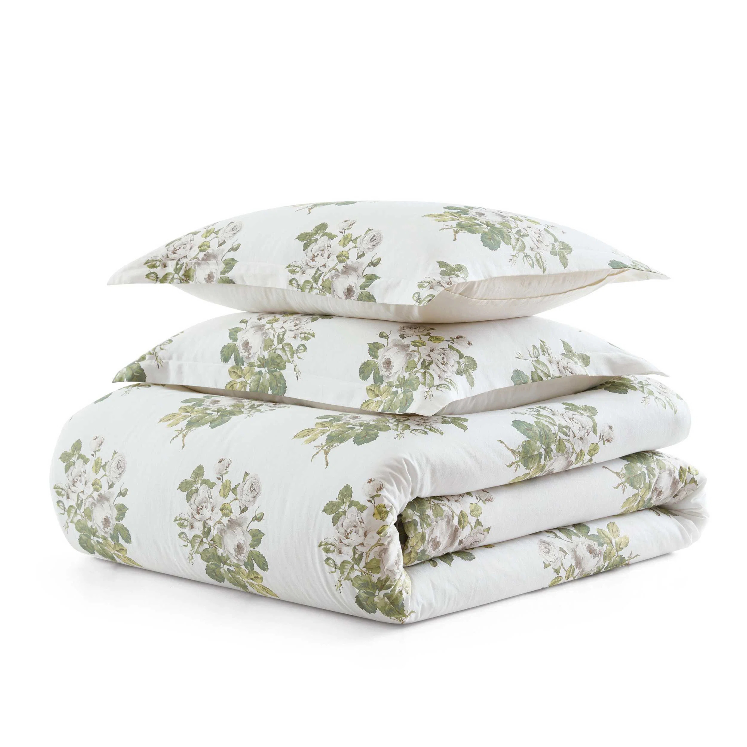 Martha Stewart Eloise Floral Cotton Green Comforter Set