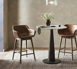 Rosanna Leather Swivel Stool | Pottery Barn (US)
