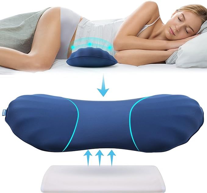 Adjustable Lumbar Support Pillow for Sleeping Memory Foam Back Support Pillow for Lower Back Pain... | Amazon (US)