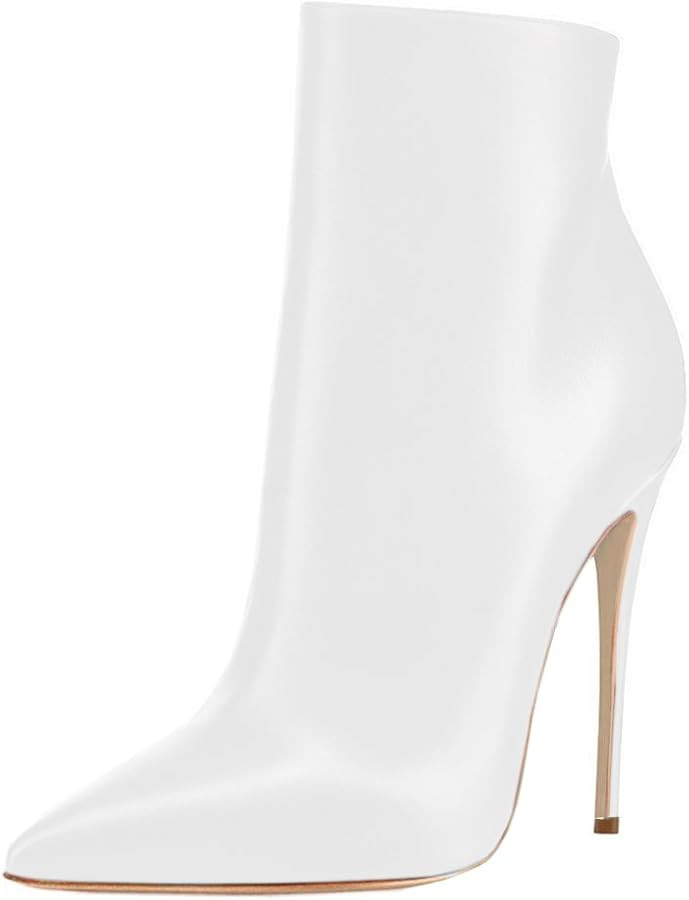 COLETER Women's Black Ankle Boots Closed Pointed Toe Stilettos Autumn Dress Booties | Amazon (US)