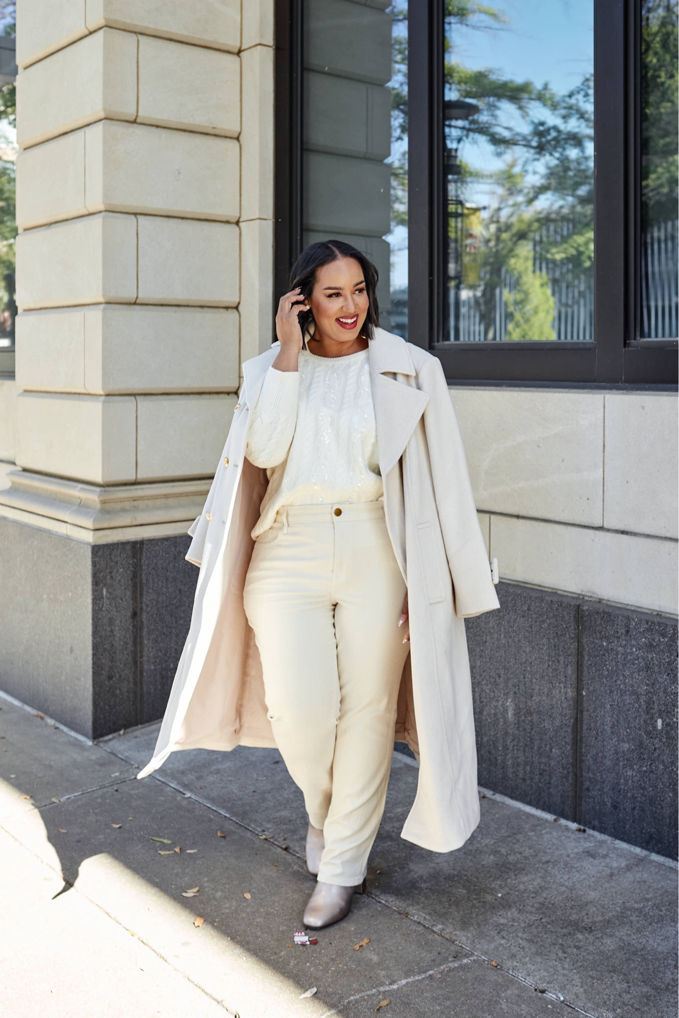 Loving this monochromatic look from lane bryant. This white coat it stunning. Also comes in red 

#LTKStyleTip #LTKHoliday #LTKPlusSize