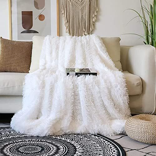 Tuddrom Throw Blanket for Couch, White Fluffy Blanket for Bed, Soft Faux Fur Blanket Comfy Shaggy... | Amazon (CA)
