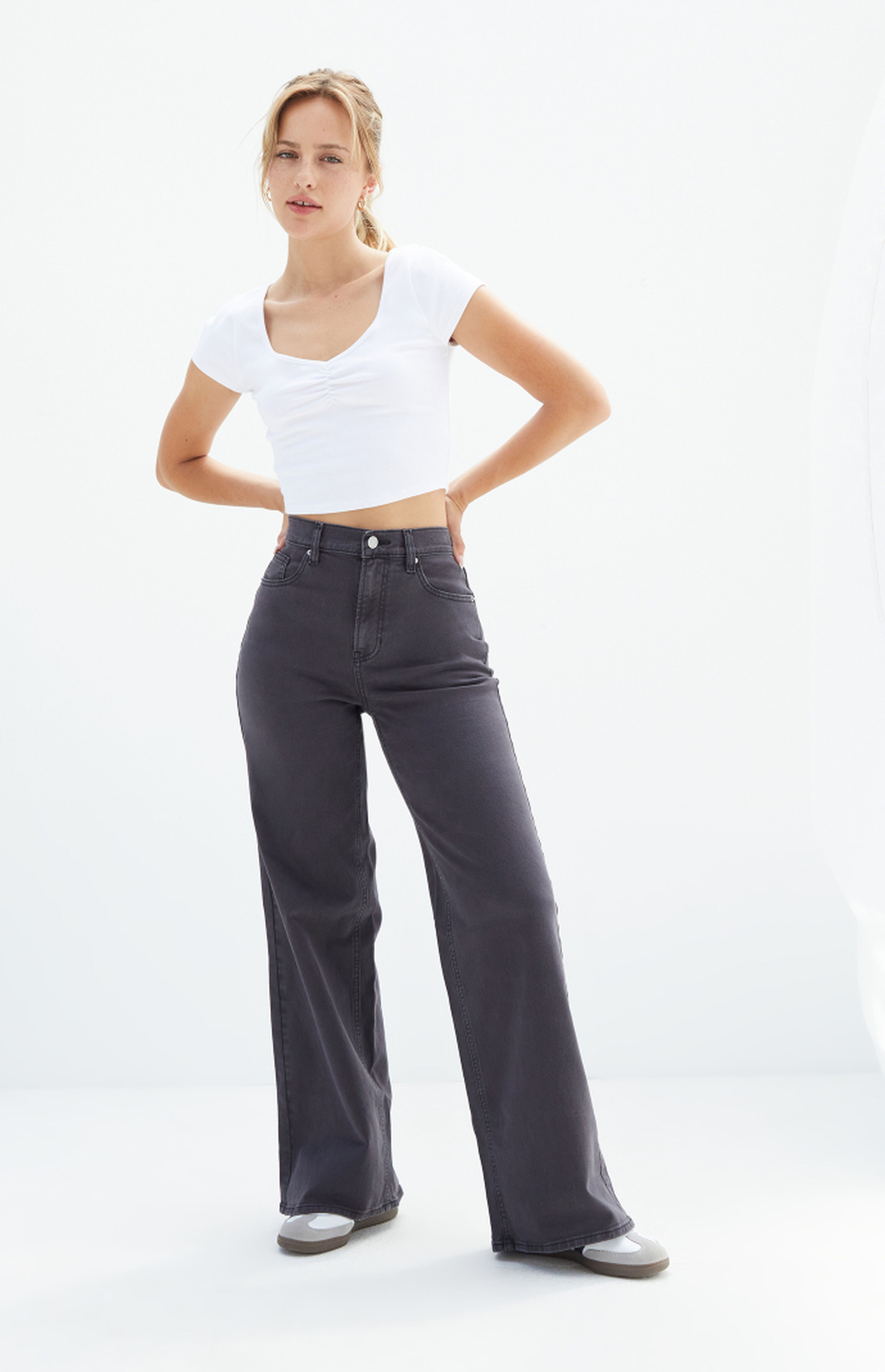 PacSun Stretch Black Wide Leg Jeans | PacSun