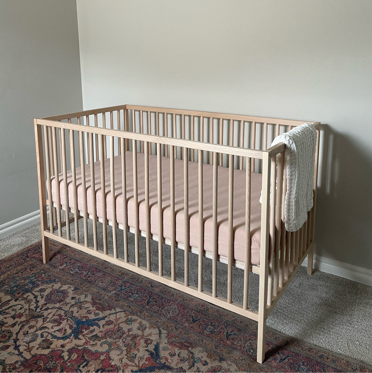 Natural wood look crib 


#LTKfamily #LTKbaby #LTKkids