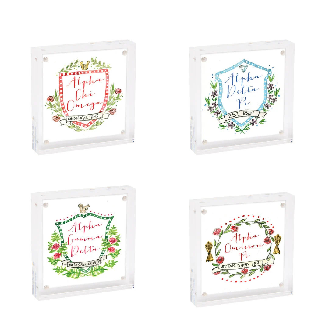 Sorority Motif Mini Print With Acrylic Frame - Etsy | Etsy (US)