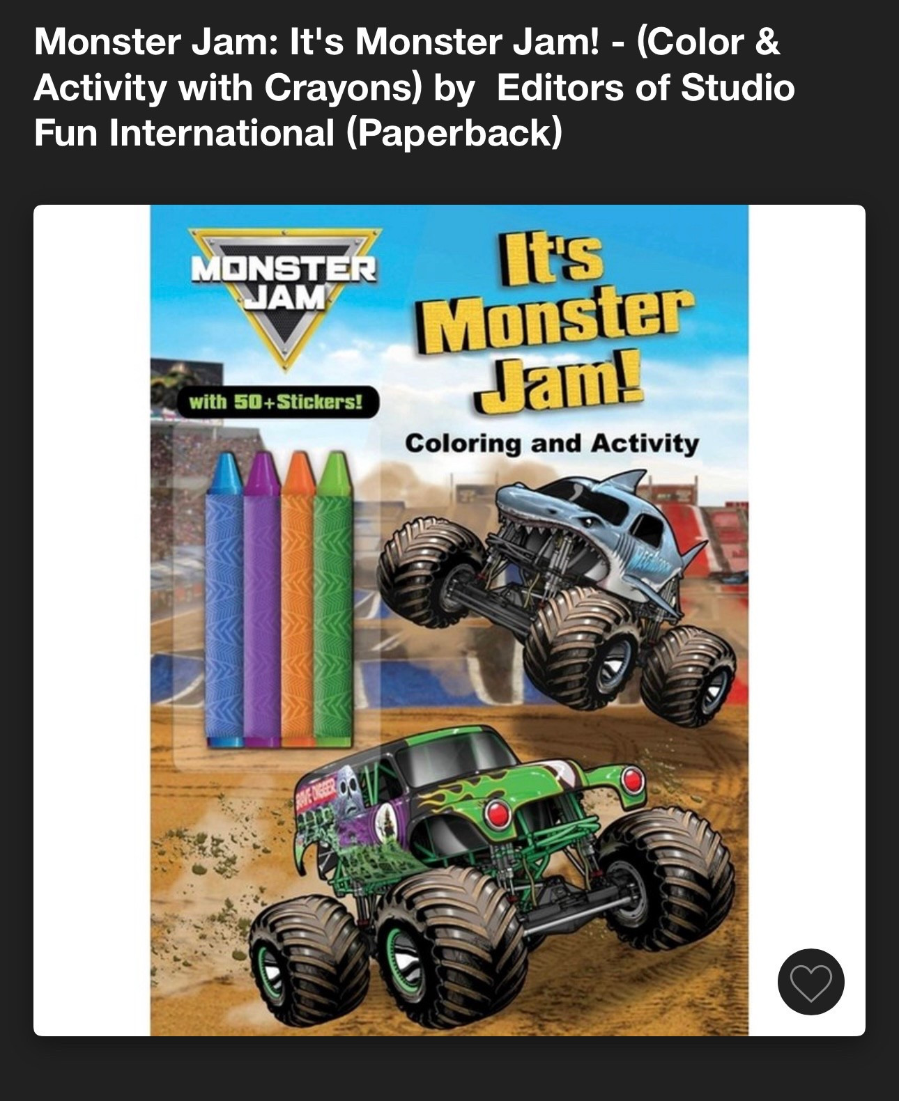 NEW Monster Jam activity coloring book. Preorder now! Release date Aug. 19, 2025