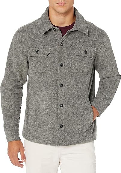 Amazon Essentials Men's Long-Sleeve Polar Fleece Shirt Jacket | Amazon (US)
