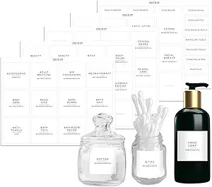 Dekluttr 173 Minimalist Bathroom Labels for Organizing Bathroom Preprinted Waterproof Organizatio... | Amazon (US)