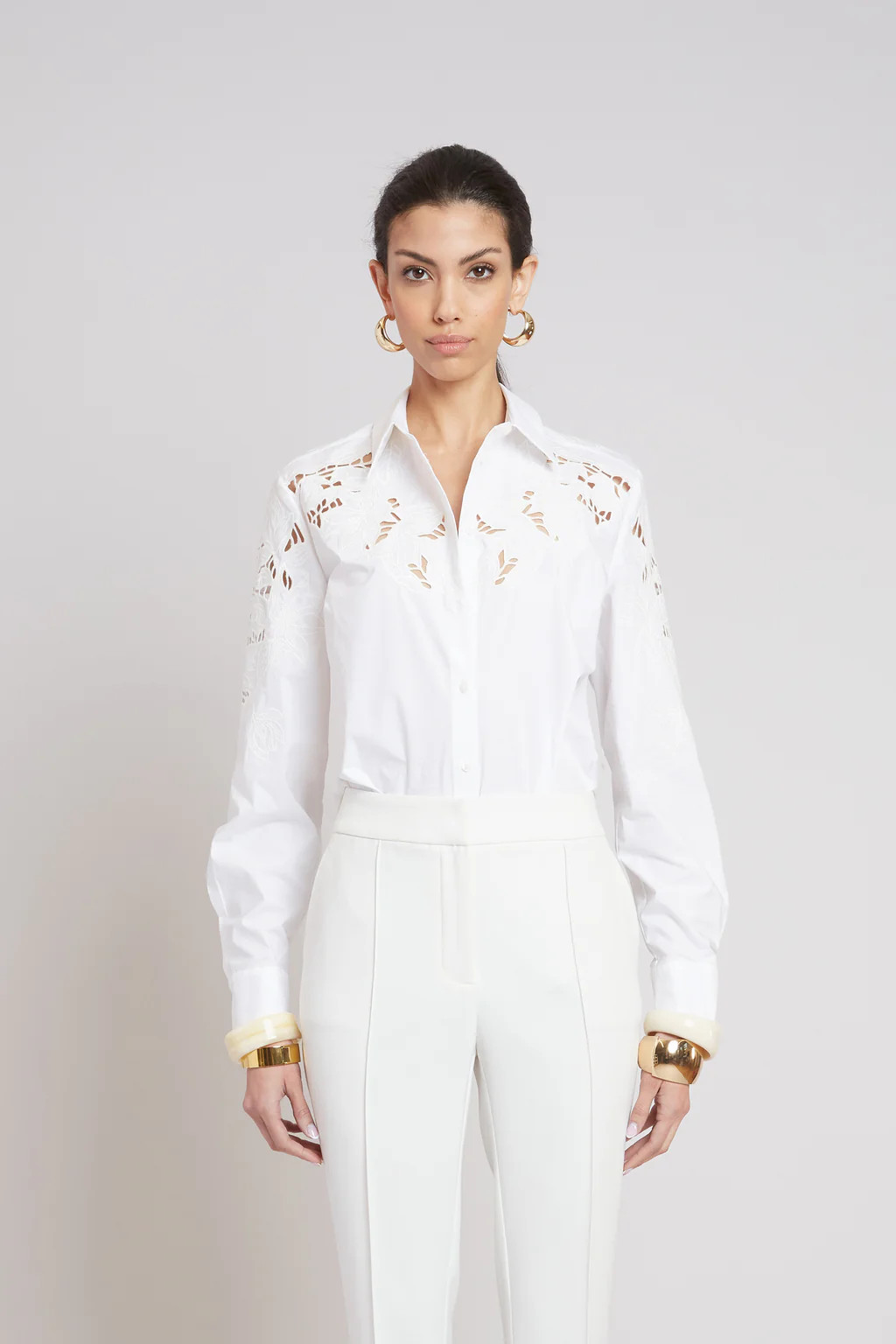 Openwork Cotton Shirt | Elie Tahari