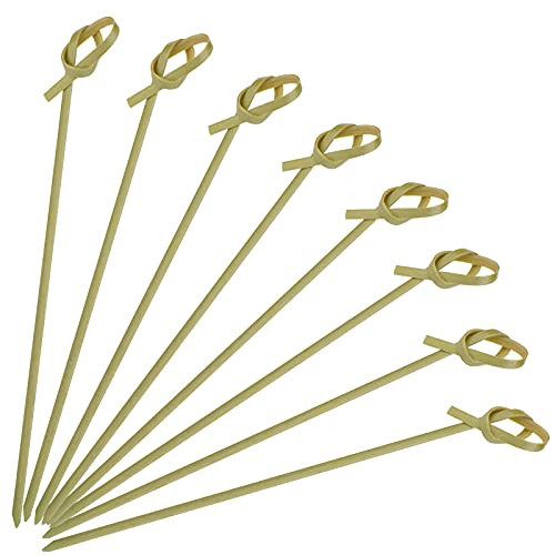 Minisland 200 Pcs Premium Long Bamboo Knot Cocktail Toothpicks 6 Inch Skewers for Appetizers, Fruit Kabobs, Sandwiches, Drinks -MSL161 | Amazon (US)