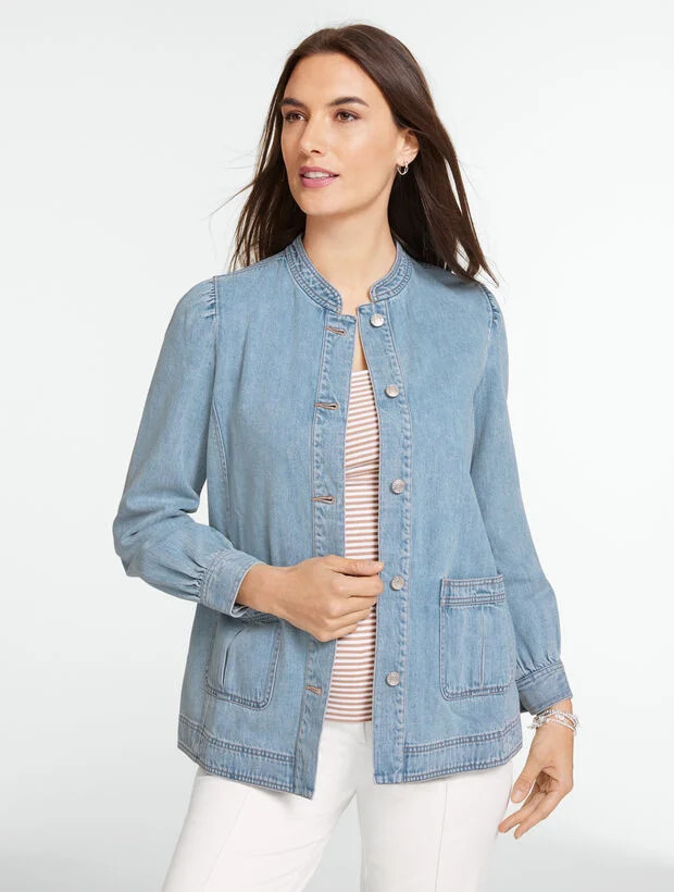 Luxe Cotton Denim Jacket | Talbots