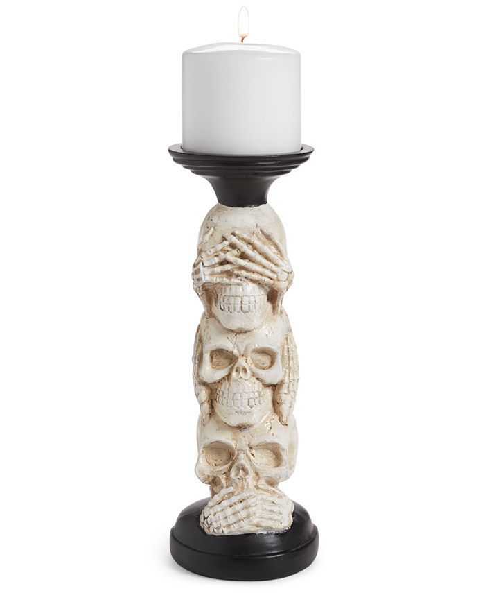 Holiday Lane Halloween Skull Candle Holder, Created for Macys & Reviews - Shop All Holiday - Home... | Macys (US)