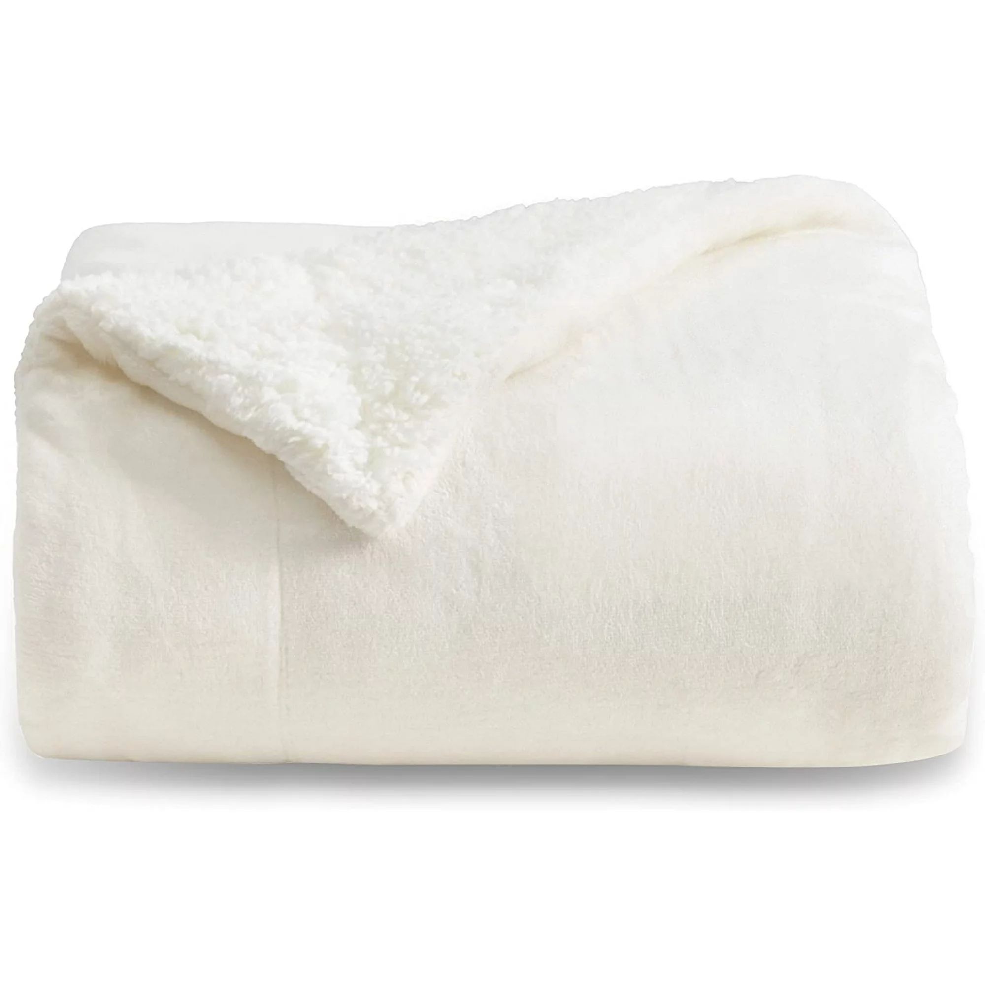 Bedsure Sherpa Fleece Throw Blanket Cream - Soft and Fuzzy Throw Blanket for Sofa,50x60 inches | Walmart (US)